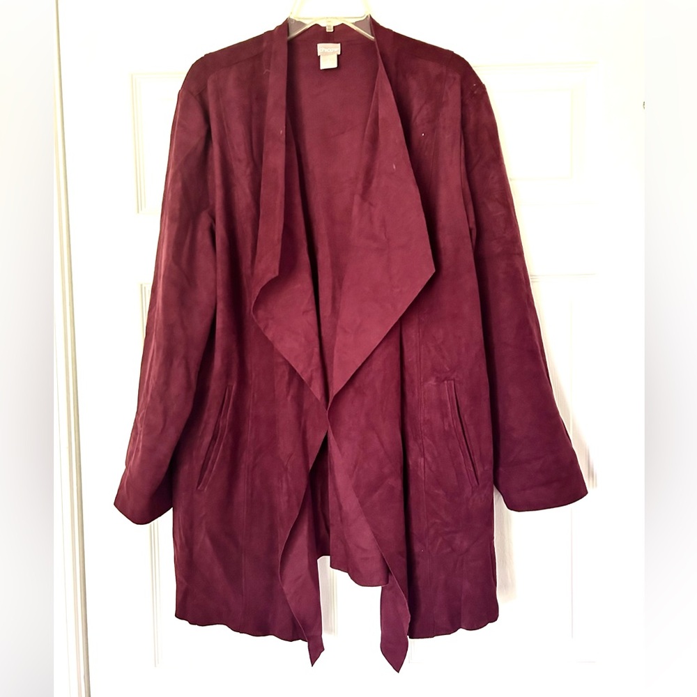 COPY - Chicos Size 4 Maroon Suede Jacket